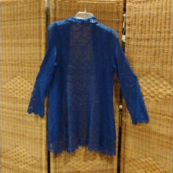 Women Royal Blue Sweater Wrap by Keren Hart size S - Picture 2 of 8